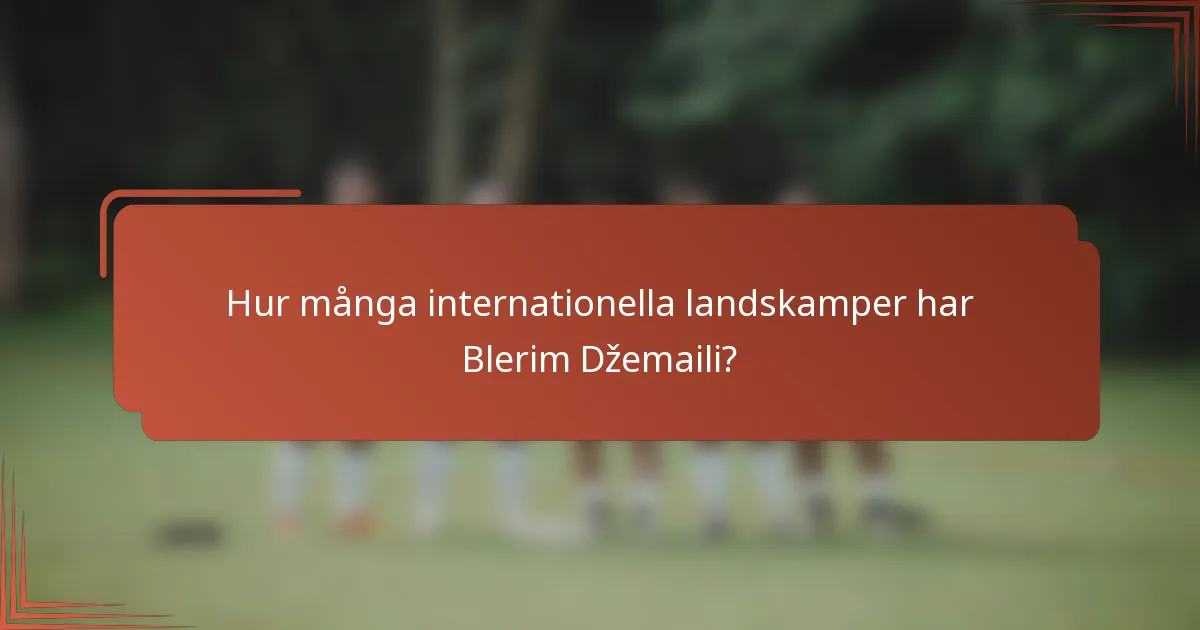 Hur många internationella landskamper har Blerim Džemaili?
