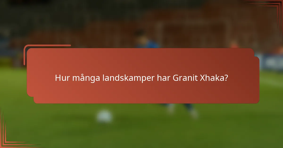 Hur många landskamper har Granit Xhaka?