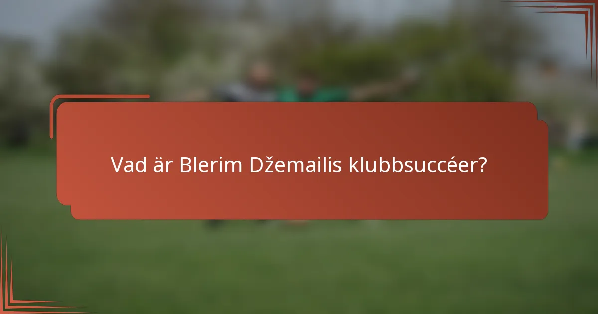 Vad är Blerim Džemailis klubbsuccéer?