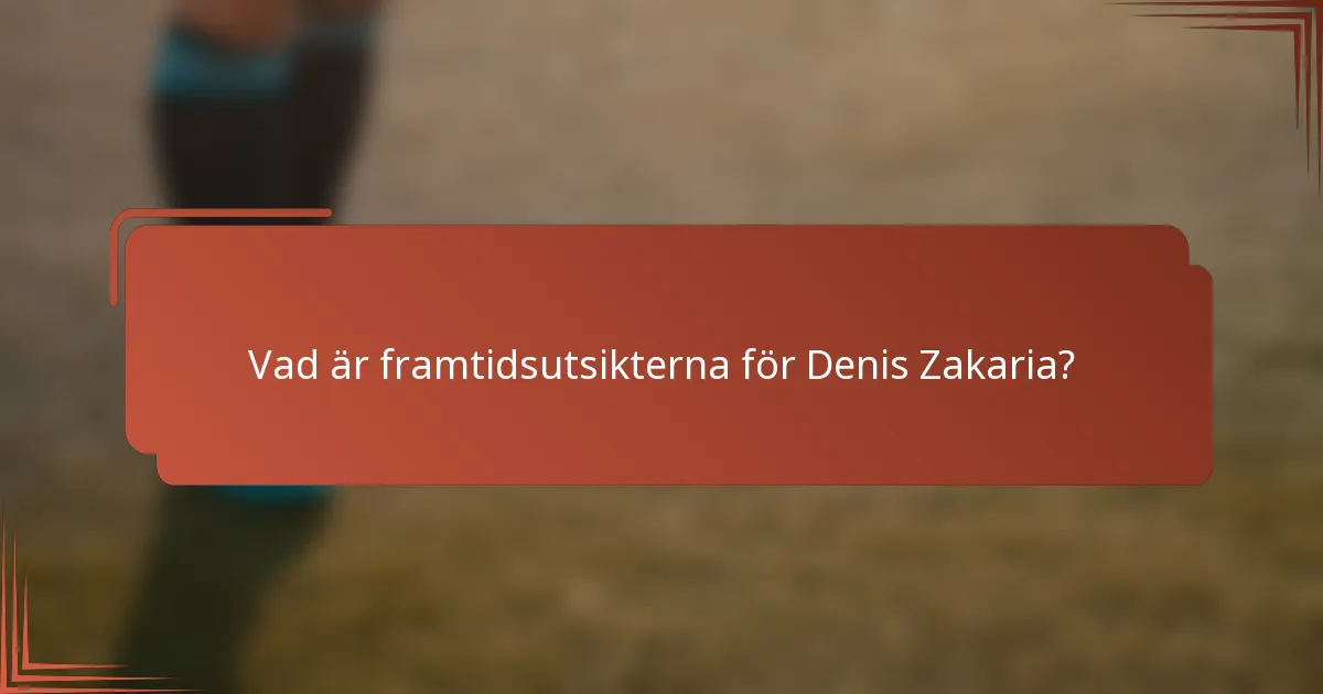 Vad är framtidsutsikterna för Denis Zakaria?