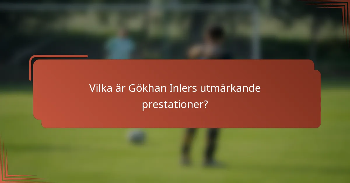 Vilka är Gökhan Inlers utmärkande prestationer?
