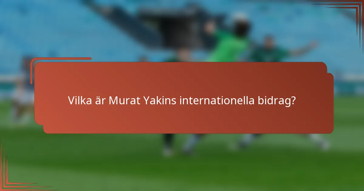 Vilka är Murat Yakins internationella bidrag?