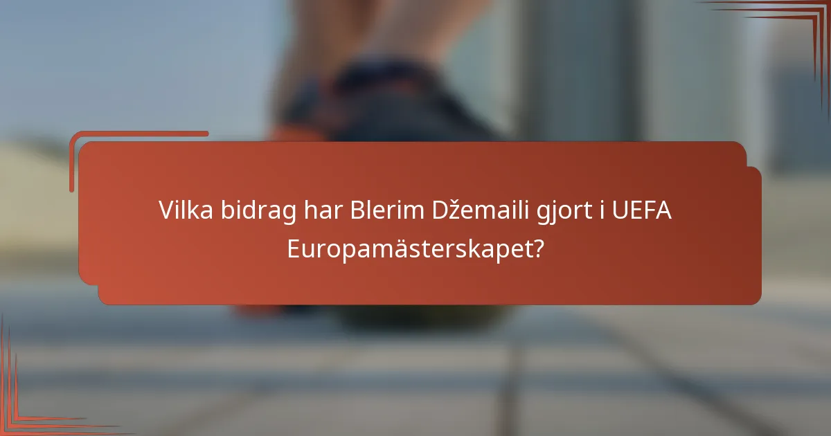 Vilka bidrag har Blerim Džemaili gjort i UEFA Europamästerskapet?