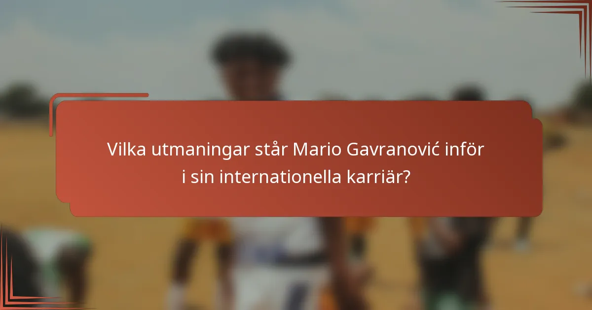 Vilka utmaningar står Mario Gavranović inför i sin internationella karriär?